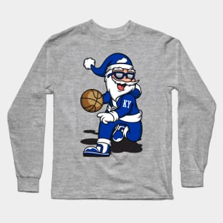 Blue Basketball Kentucky Santa Long Sleeve T-Shirt